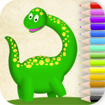 Dinosaurs coloring. Learning games for kid