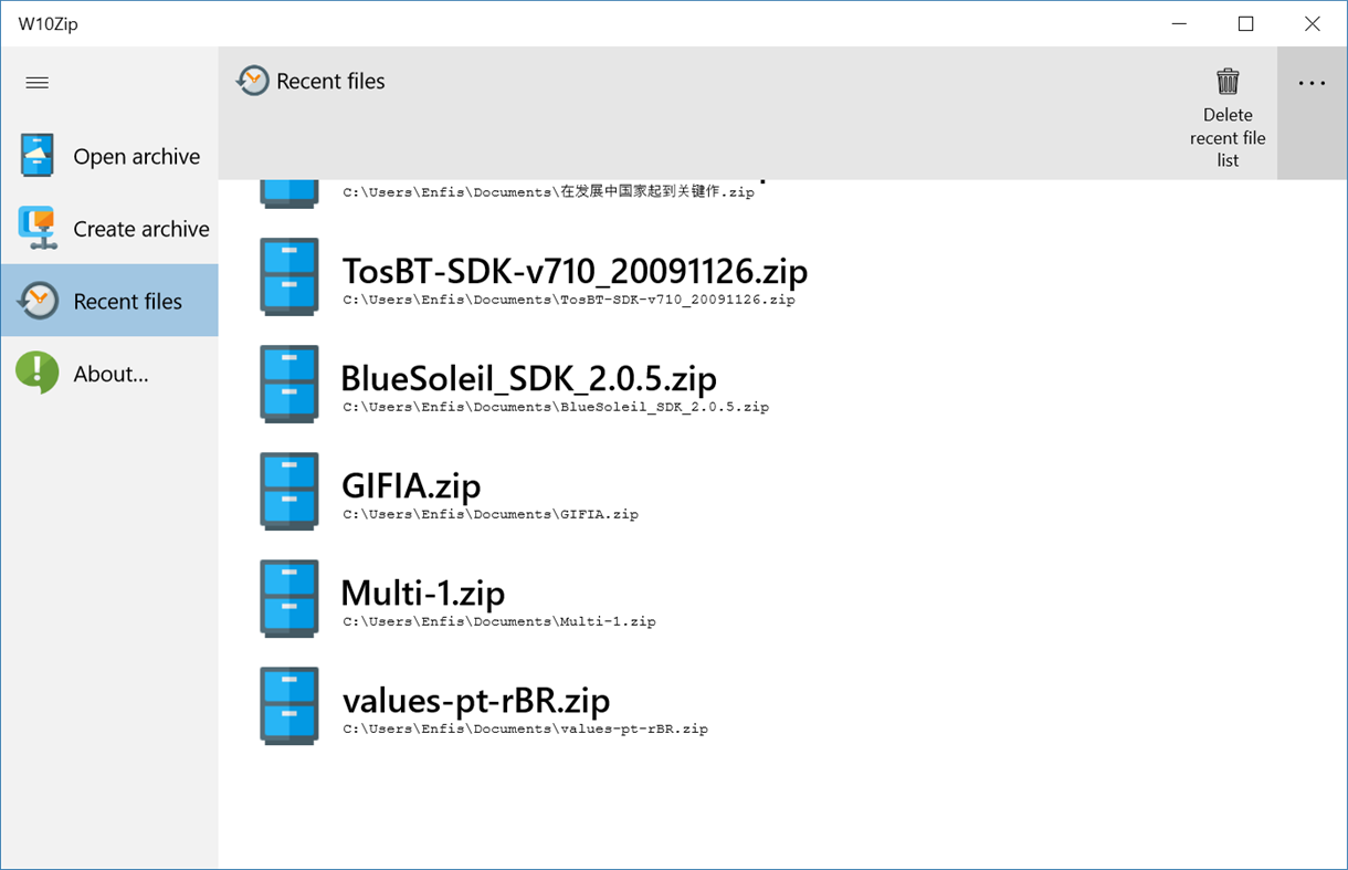 #3. W10Zip (Windows) By: Medieval Software