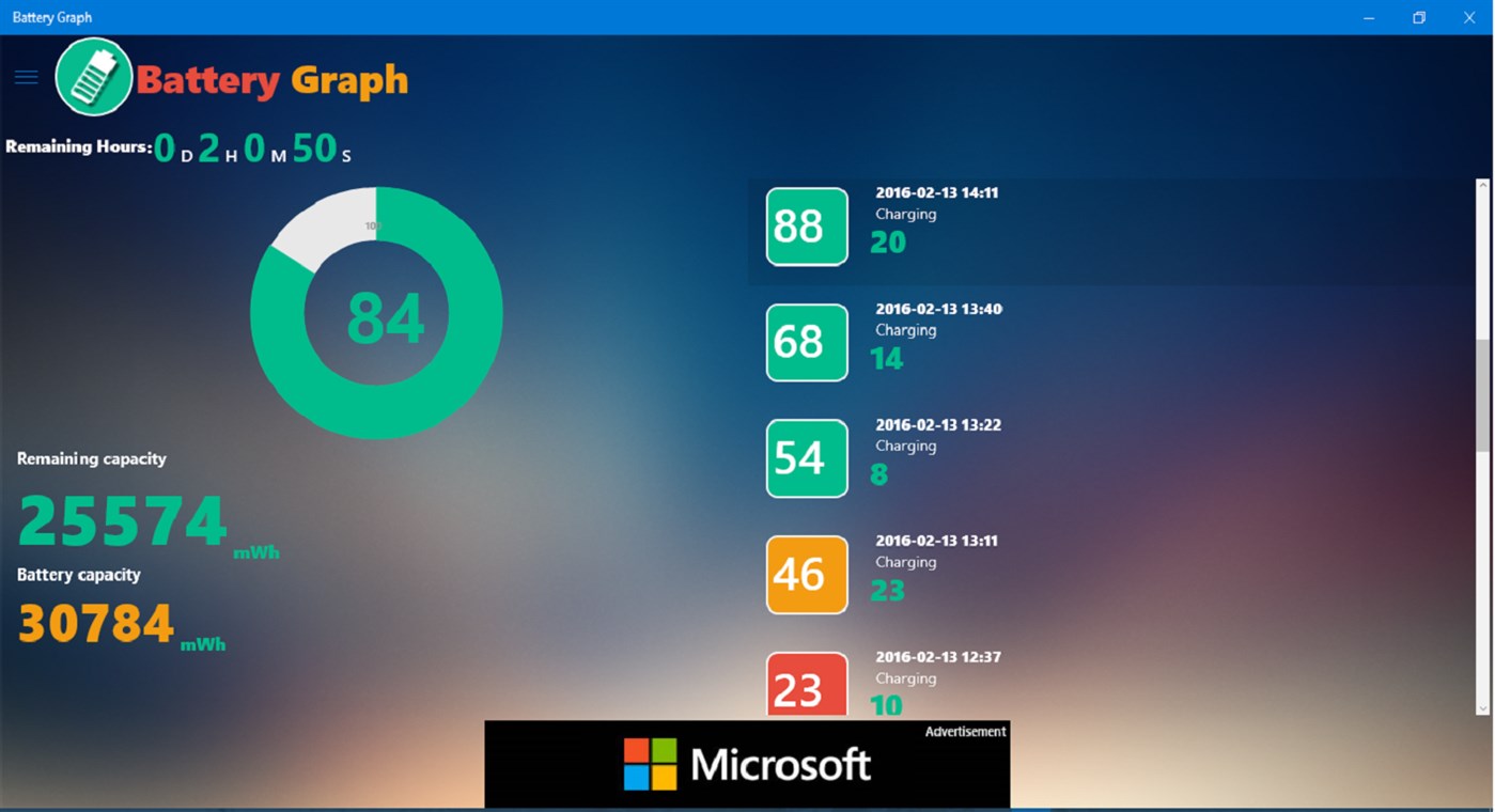#6. Battery Graph (Windows) 由: Expression App Studio
