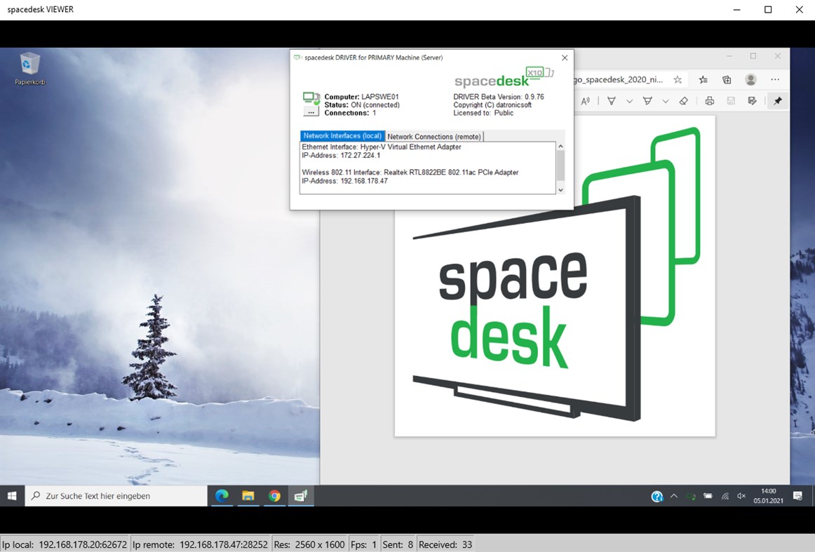 #2. spacedesk (Windows) 게시자: datronicsoft Technology GmbH