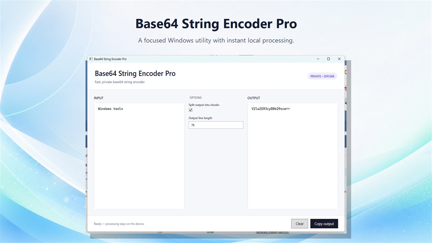#2. Base64 String Encoder Pro (Windows) Von: Luzala Studio