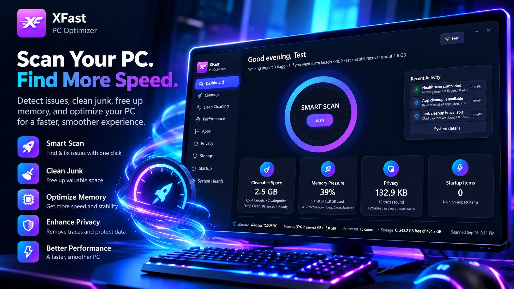 XFast: PC Optimizer, RAM Booster & FPS Enhancer screenshot