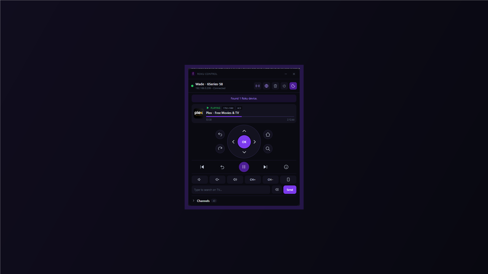 Roku Control screenshot