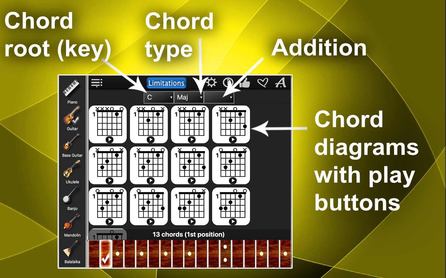 Limit key. Teach yourself a Thousand Chords.