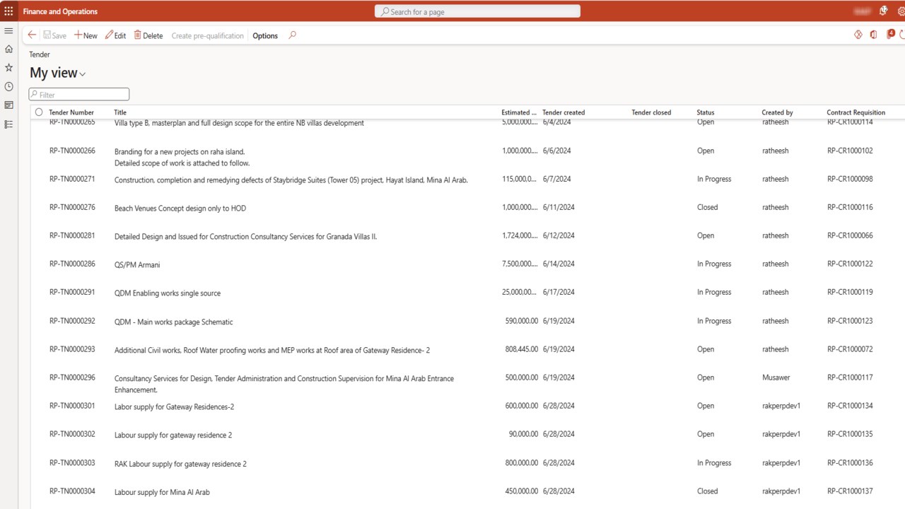 Snapshot 4 of Contract Management for D365 Finance & Supply Chain