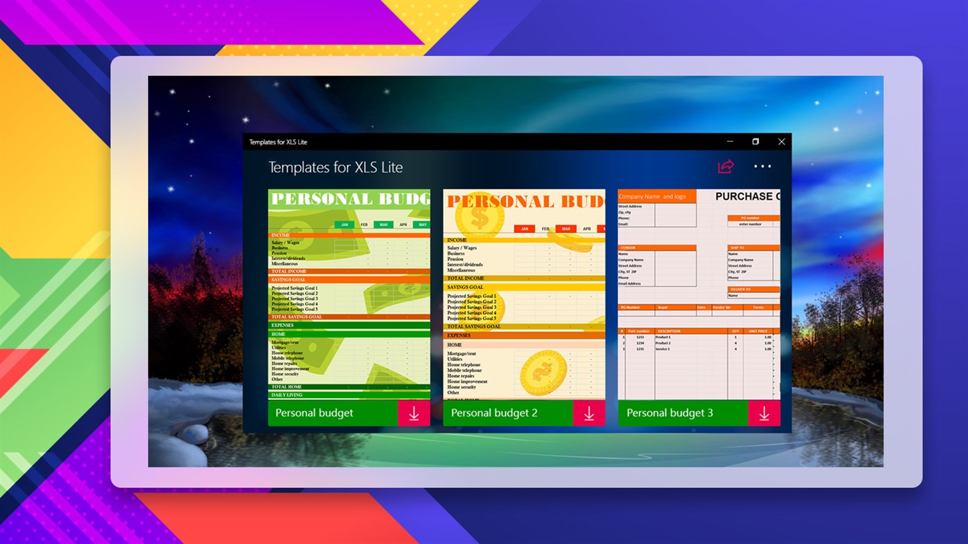 #3. Templates for XLS Lite (Windows) 作者: Yellow Elephant Productions