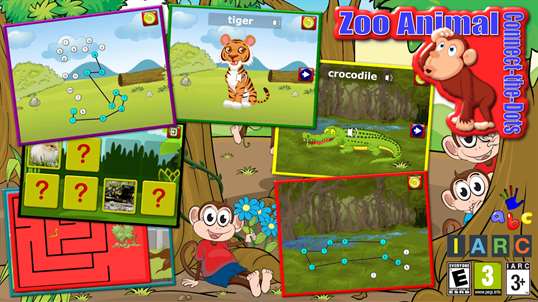 Preschool ABC Zoo Animal Connect the Dot Puzzles - teaches numbers letters and shapes suitable for toddlers and young children screenshot 1