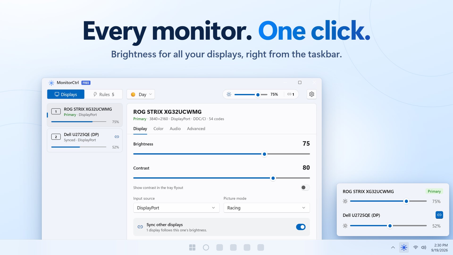 Monitor.Ctrl - Monitor Brightness Control screenshot