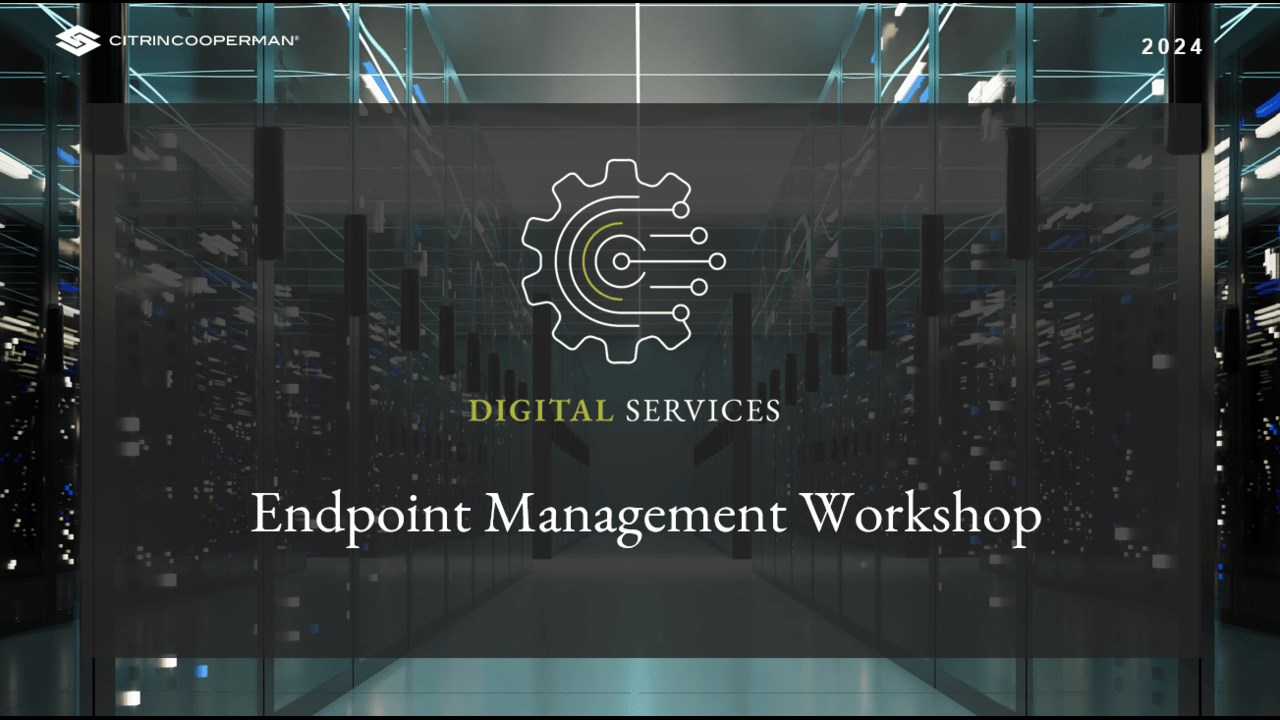 Snapshot 1 of Endpoint Management Workshop