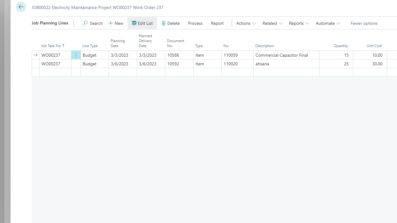 Snapshot 3 of Cogsdale Work Order Costing