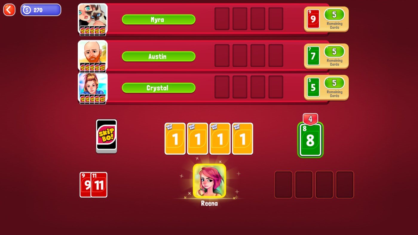 #5. Skip-Bo Free: Sequencing Fun Card game (Windows) Ved: Card Guru Game Studio