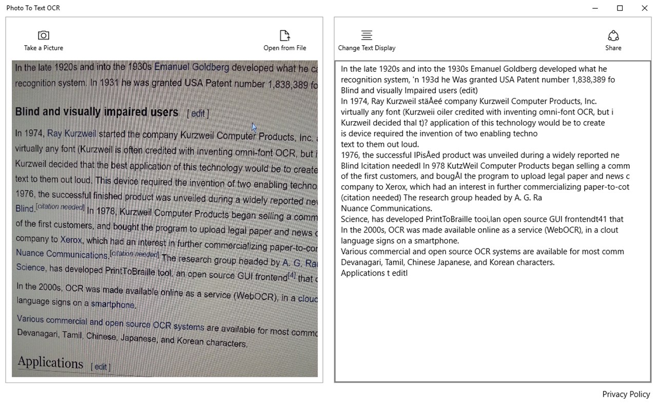 #2. Photo to Text OCR (Windows) Bởi: Monster App Factory