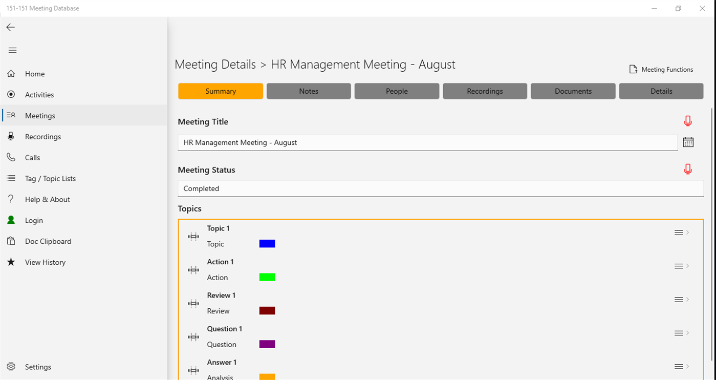 #3. 151-151 Desktop Meeting Database (Windows) بواسطة: Flaxlands Consulting Ltd