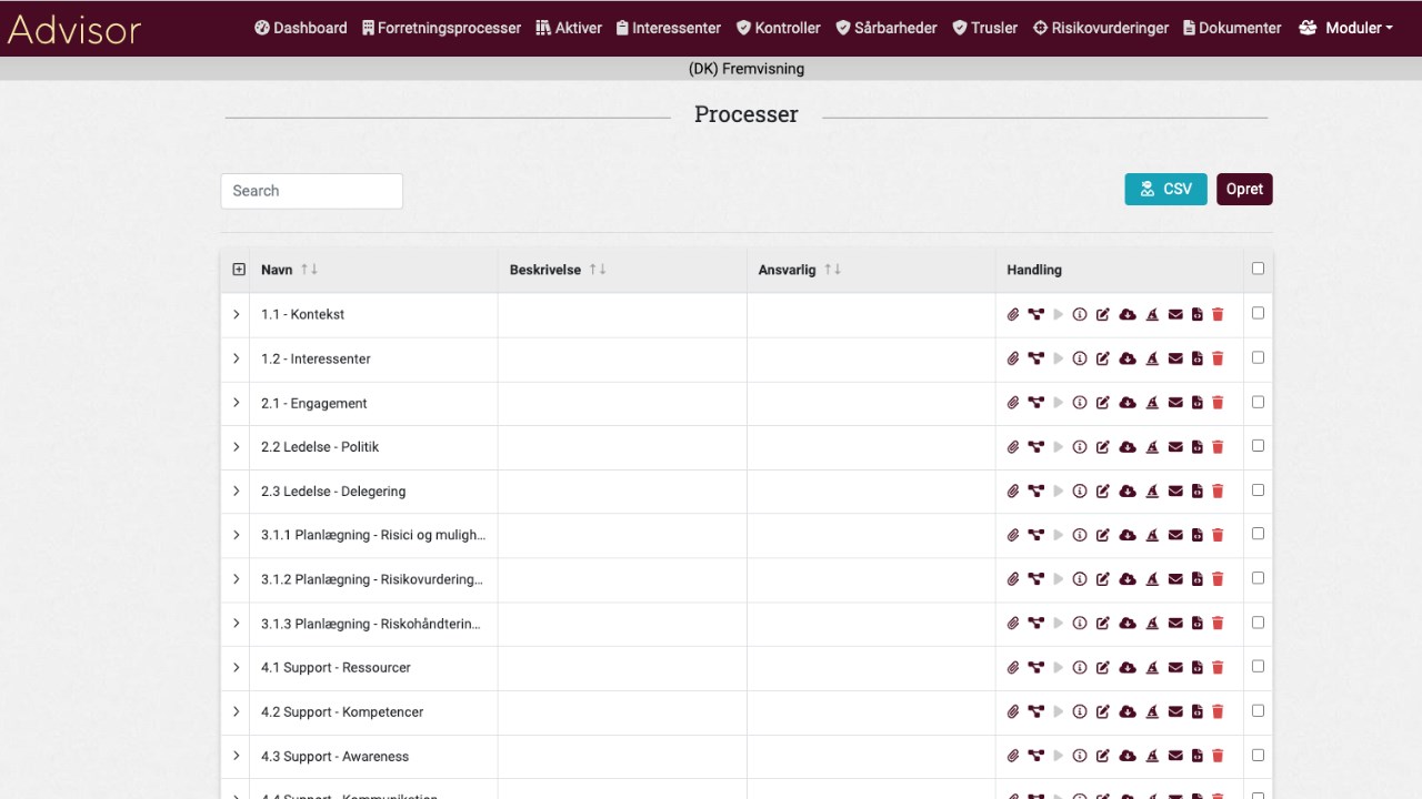 Snapshot 2 of CISO Advisor (solution for cyber- and information security)
