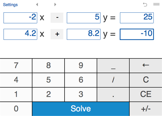 System of Equations Solver 2x2 screenshot 3