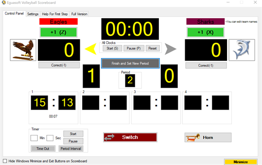Eguasoft Volleyball Scoreboard screenshot 1